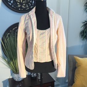 Beautiful wallpaper print Corset:jacket set.